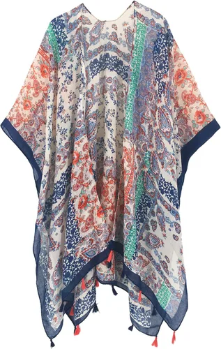 Vista 5 de Moss Rose - Salida de baño para usar sobre el traje de baño o bikini, kimono de verano para mujer