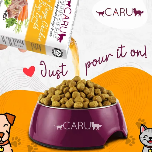 Vista 3 de Caru - Caldo de hueso de pollo Classics Free Range - para perros y gatos - Apoya la salud general de las mascotas - Caldo vertido para alimentos