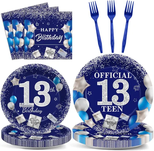 Vista 44 de gisgfim 96 piezas de suministros para fiesta de cumpleaños de 18 años, platos de papel, servilletas, hora de ser adulto, rojo y negro, juego