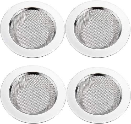 Vista 10 de LASSHSWA 2 piezas de colador de fregadero de cocina de acero inoxidable, colador de drenaje de fregadero de cocina, coladores de fregadero con borde