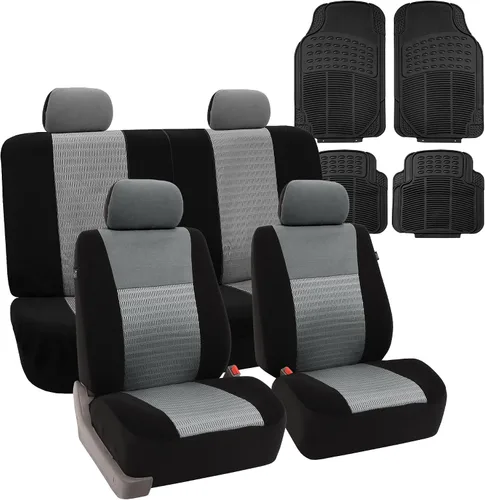 Vista 10 de FH Group Juego combinado: Trendy Elegance 3D Air Mesh Juego completo de fundas de asiento de coche, bolsa de aire y listo para dividir