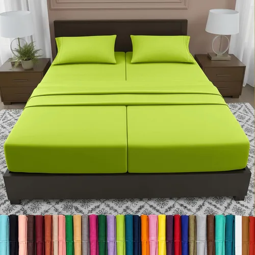 Vista 28 de Elegant Comfort - Juego de sábanas de lujo de 4 piezas - Ropa de cama de lujo de 1500 hilos, calidad de hotel prémium, microfibra, resistente a