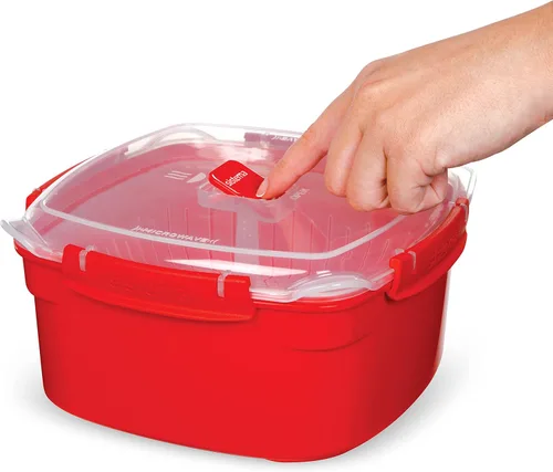 Vista 2 de Sistema Microwave Collection - Vaporizador mediano, 83.5 onzas/2.4 L, rojo