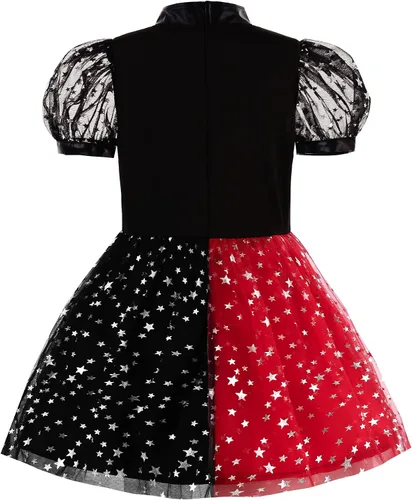 Vista 3 de ReliBeauty Disfraz de payaso de Halloween para niñas, cosplay con rodilleras