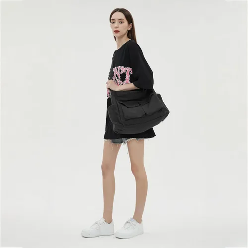 Vista 2 de JBB Bolso bandolera de lona para mujer con múltiples bolsillos para viajes y escuela