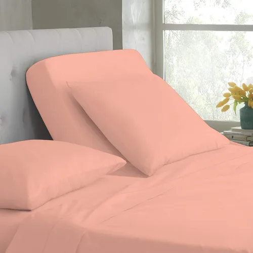 Vista 9 de Base de cama ajustable – Juego de sábanas de cabeza dividida superior tamaño Queen – Sábanas de 100% algodón egipcio sólido color azul aguamarina