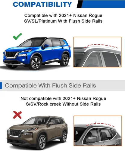 Vista 10 de Wonderdriver Barras Transversales de Techo Bloqueables 260lb Compatibles con Nissan Rogue 2021-2026 (con Rieles de Techo Empotrados), Rieles