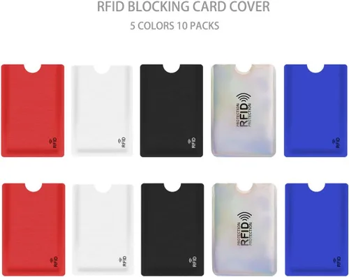 Vista 2 de fancyfree Fundas de bloqueo RFID, prevención de robo de identidad RFID, fundas para tarjetas de crédito RFID, fundas para tarjetas de diseño delgado