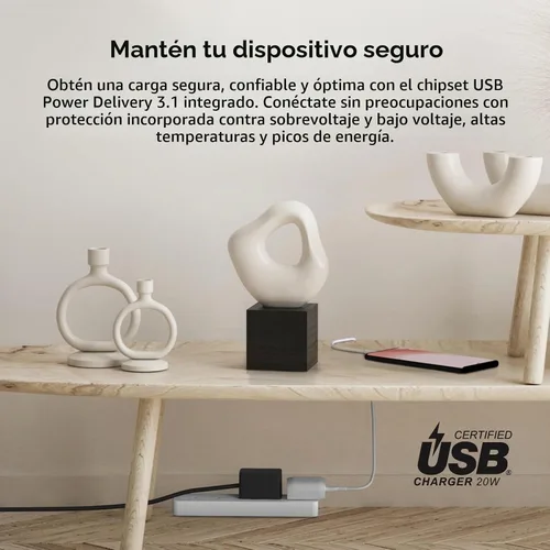 Vista 4 de Belkin Bloque de cargador USB C de 20 W, USB-C PD, PPS carga súper rápida - Samsung Galaxy S25, Apple iPhone 17, Air, Pro, Pro Max, iPad, AirPods