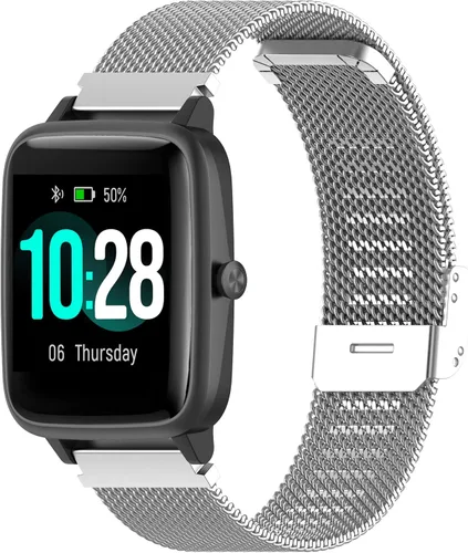 Vista 10 de FitTurn Correa delgada compatible con Cubitt CT2/CT2S SmartWatch, correa de reloj ajustable de malla de acero inoxidable, correa de repuesto