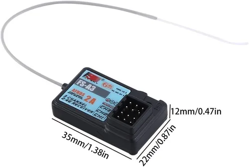 Vista 2 de Flysky FS-A3 Receptor impermeable AFHDS2A 2.4G 3CH para Flysky GT2E GT2G Transmisor RC Car Boat (1 unidad FS-A3 impermeable) For Flysky GT2E GT2G