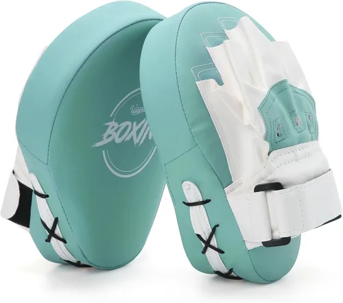 Vista 11 de Valleycomfy - Manoplas de boxeo curvadas de piel sintética para entrenamiento Leatherette Training Hand Pads,Ideal for Karate, Muay Thai Kick