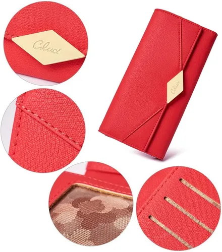 Vista 26 de CLUCI Cartera de cuero triple grande para mujer