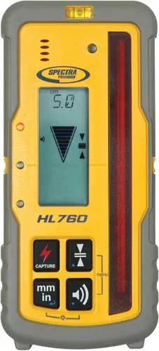 Vista 10 de Spectra Precision Receptor láser HR150U para nivelación interior con láser giratorio de haz rojo o verde. Pantalla LED de doble cara, montaje
