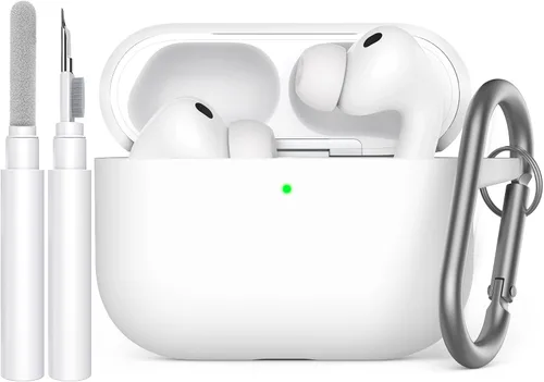 Vista 9 de AhaStyle Funda Protectora de Silicona Mejorada [LED Frontal Visible] Compatible con Apple AirPods 2 y 1 (Negro)