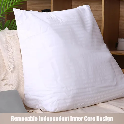Vista 5 de Almohada de lectura y televisión, almohada de cuña trasera con almohada ajustable para el cuello y bolsillos, almohada de lectura para el hogar