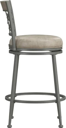 Vista 11 de Hillsdale Hutchinson Taburete giratorio para mostrador, peltre