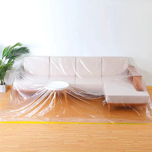 Vista 9 de HERSENT 2 Paquetes Fundas de Sofá de Plástico de 144 pulgadas/12 pies, Fundas de Sofá de Plástico Impermeables para Muebles para Sofá Seccional