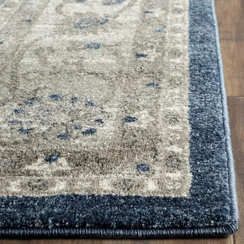 Vista 3 de SAFAVIEH Colección Sofia Alfombra de Pasillo - 66 cm x 183 cm, Azul y Beige, Diseño Oriental Vintage Desgastado, No Desprende Pelusa y Fácil