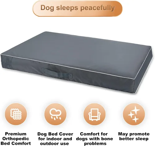Vista 7 de Chinchilla Funda Impermeable para Cama de Perro Pesada Lavable, con Apertura de Cremallera Rellenable Funda Universal de Repuesto para Cama de Gris