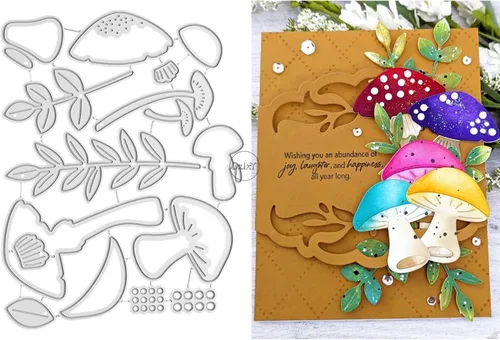 Vista 12 de DzIxY Troqueles de corte de metal de hoja de pétalos para hacer tarjetas, kit de papel de gofrado, troquelados, plantillas de máquina de álbumes