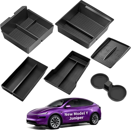 Vista 13 de Organizador de consola de 6 piezas para accesorios Tesla modelo Y/3