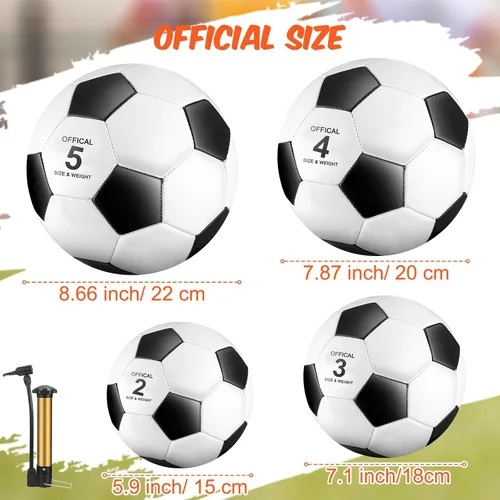 Vista 2 de Soulchen 48 pelotas de fútbol a granel con bomba desinflada, tamaño oficial, pelota de fútbol deportiva para interiores y exteriores, pelota suave