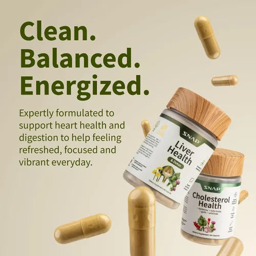 Vista 5 de Snap Supplements Paquete de suplementos para la salud del hígado y desintoxicación y salud del colesterol, apoya la salud del corazón, hígado