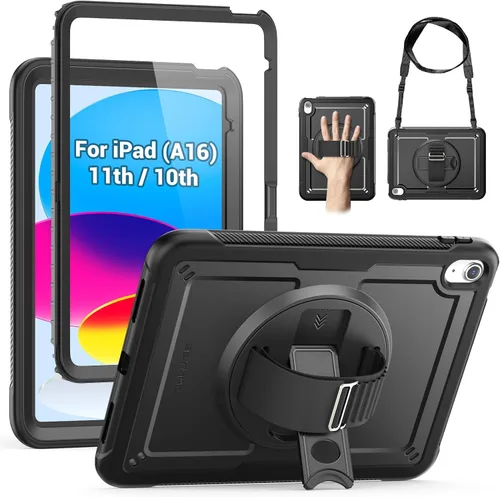 Vista 15 de SEYMAC Funda protectora a prueba de golpes para iPad Air de 11 pulgadas M4, M3, M2 (2026/2025/2024), funda protectora a prueba de golpes