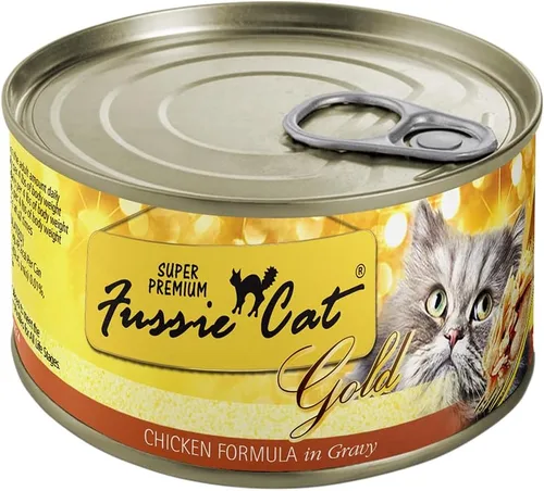 Vista 12 de Fussie Cat Fórmula de pollo súper premium en salsa sin granos, comida húmeda para gatos de 2.82 onzas, caja de 24
