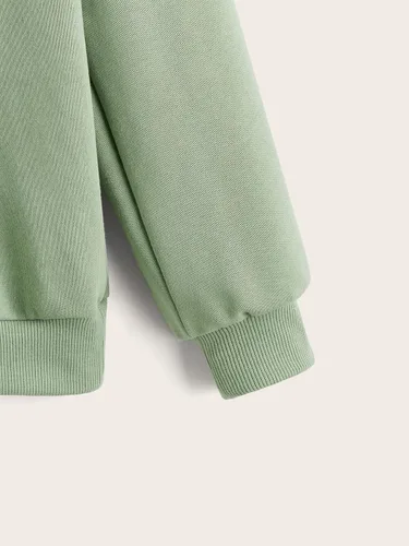 Vista 4 de Floerns Sudadera con capucha de manga larga con estampado gráfico de corazón para niñas