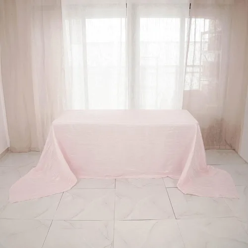 Vista 20 de Mantel rectangular de tafetán arrugado de acordeón de 90 x 132 pulgadas, manteles de boda, manteles de mesa, decoración de eventos, manteles