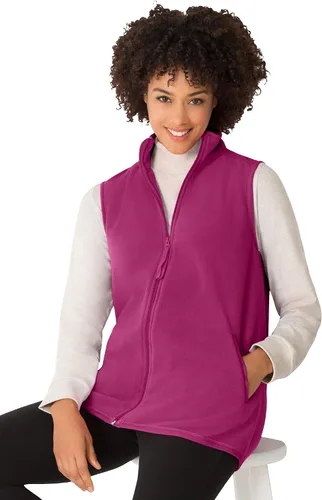 Vista 4 de Woman Within - Chaleco de forro polar con zíper frontal, para mujer, talla extra grande