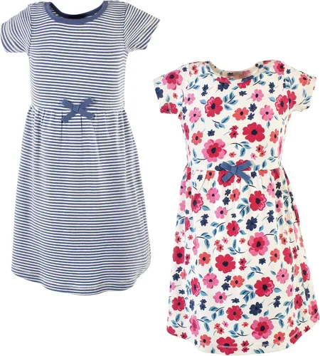 Vista 124 de Touched by Nature - Vestidos de manga corta y manga larga de algodón orgánico para niñas pequeñas, bebés y mujeres Manga larga con flores abstractas