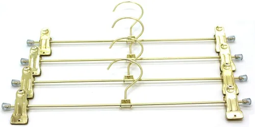 Vista 7 de Paquete de 30 perchas de metal dorado de 13.7 pulgadas con gancho giratorio