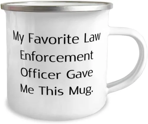 Vista 2 de Gag Law enforcement officer Gifts, My Favorite Law Enforcement, Sarcastic Birthday 12oz Camper Mug For Friends From Colleagues, Police officer