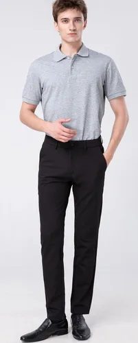 Vista 5 de Plaid&Plain - Pantalones de vestir para hombre, corte delgado, elásticos
