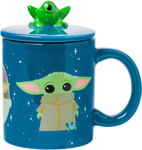 Vista 9 de Silver Buffalo - Taza de cerámica esculpida 3D de Star Wars The Mandalorian Child Seated, 591 ml (20 oz)
