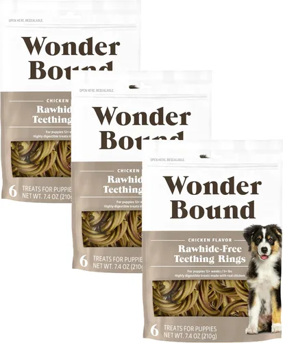Vista 8 de Wonder Bound Mini palitos envueltos en pollo, 15 unidades, golosinas para perros sin piel cruda, masticables de salud dental para control de placa