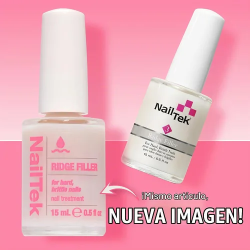 Vista 2 de Nail Tek Ridge Filler Formula 3 - Relleno transparente para uñas, capa base, esmalte fortalecedor de uñas para uñas duras y quebradizas, 0.5 onzas