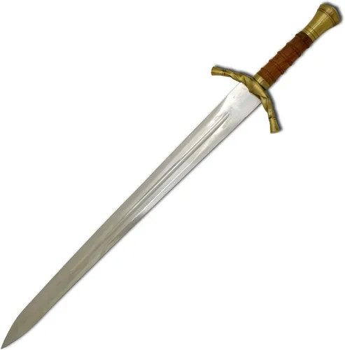 Vista 2 de Medieval Warrior Espada vikinga de fantasía hecha a mano personalizada viene con funda de cuero negro