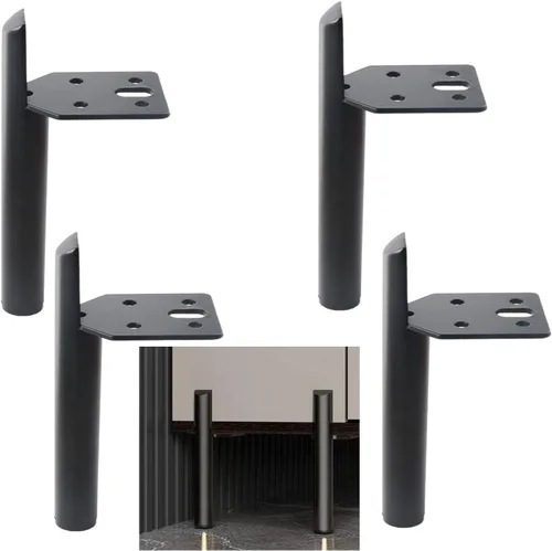 Vista 10 de Patas de muebles de 2 pulgadas, patas negras para mesa de café, patas de muebles de metal de mediados de siglo para sofá, gabinete, otomana, juego
