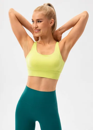 Vista 4 de Ukaste Studio Essential - Brasier deportivo con tirantes cruzados para mujer, brasier deportivo de soporte medio para entrenamiento para mujer