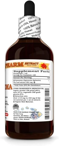 Vista 5 de Hawaii Pharm Extracto líquido de hojas Gymnema, 4 onzas líquidas, paquete de 2