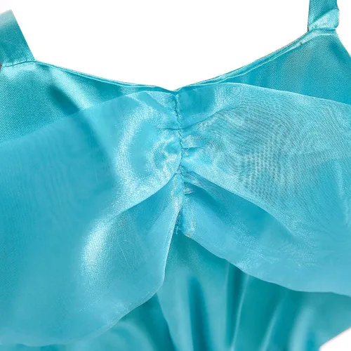 Vista 8 de TOPINCN Disfraz de princesa jazmín para niños pequeños, carnaval, Halloween, cosplay, cumpleaños, disfraz elegante
