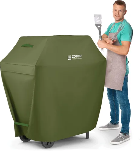 Vista 17 de ZOBER Funda resistente para parrilla de barbacoa, 58 pulgadas, impermeable, de doble capa, se adapta a la cubierta de parrilla de gas Weber