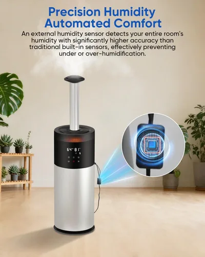 Vista 7 de Humidificadores para dormitorio, humidificador de 16 litros para habitación grande de 1500 pies cuadrados, humidificador ultrasónico de niebla fría