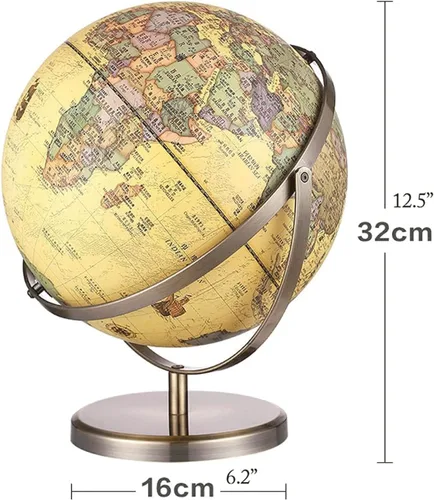 Vista 2 de Globos geográficos de 720 ° de rotación completa de alta definición globo mundial de escritorio globos geográficos para adultos estudiantes globos