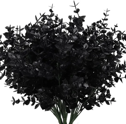 Vista 14 de RECUTMS - Flores artificiales, 12 plantas sintéticas para exteriores, resisten rayos ultravioleta, arbustos para interiores y exteriores, maceta