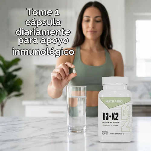 Vista 4 de NutraBio Vitamina D3 K2 5000 UI D3 como colecalciferol con vitamina K2 como MENA-Q MK7 (180 mcg) Apoya la salud ósea y cardíaca Sin OMG, sin